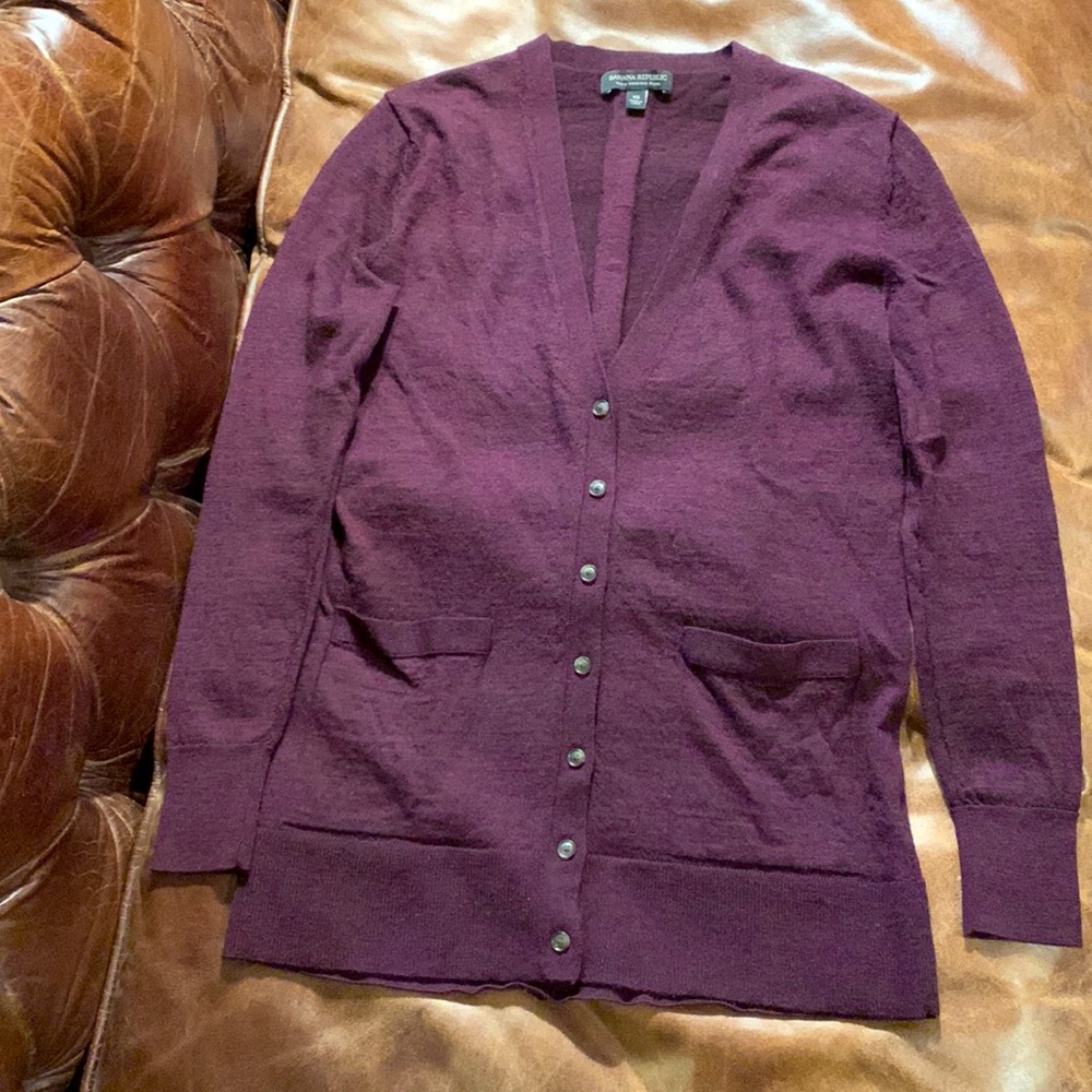 Banana Republic 100% Extra Fine Merino Wool Cardigan